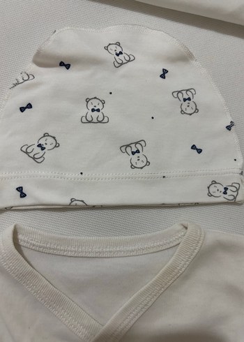 Beyaz Ayıcık Desenli Bebek Takımı - Görsel 4