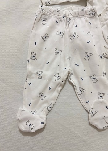 Beyaz Ayıcık Desenli Bebek Takımı - Görsel 2