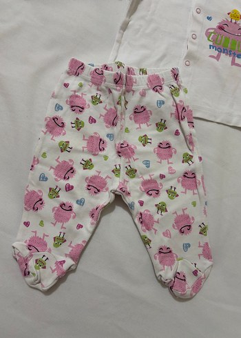 Renkli Baskılı Uzun Kollu Bebek Kıyafet Takımı - Görsel 2