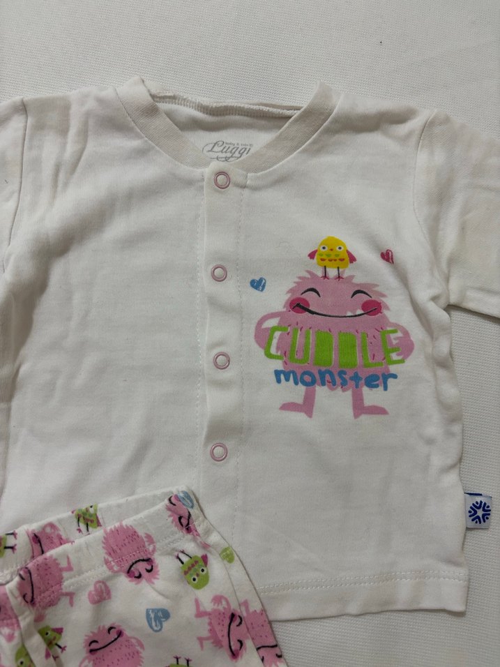 Renkli Baskılı Uzun Kollu Bebek Kıyafet Takımı - Görsel 3