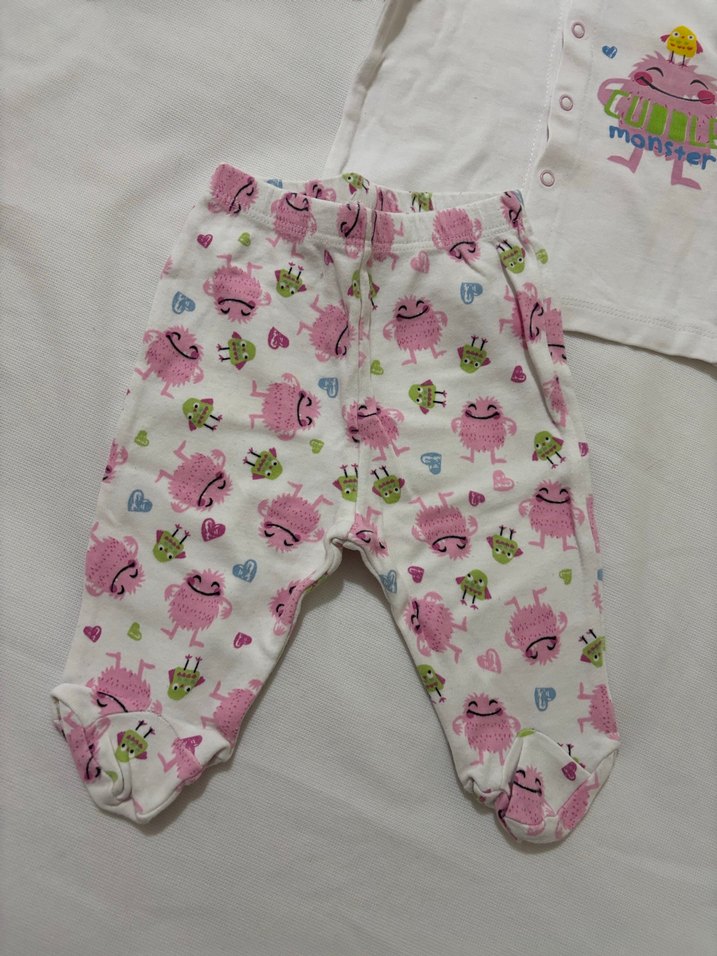 Renkli Baskılı Uzun Kollu Bebek Kıyafet Takımı - Görsel 2