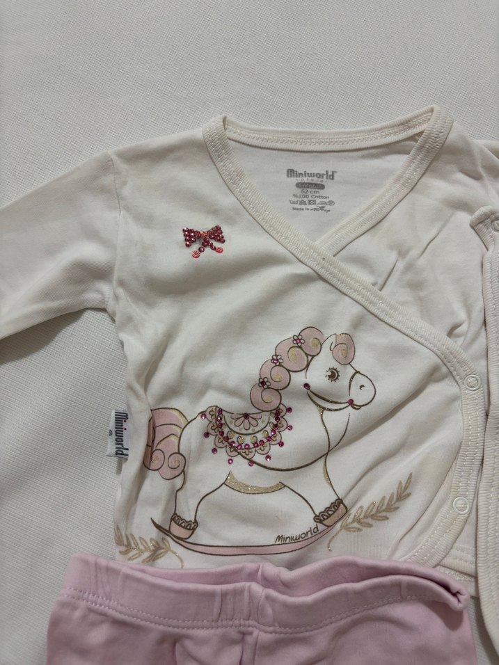 Pembe Uzun Kollu Bebek Kıyafet Takımı - Görsel 4