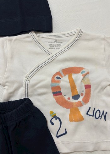 Beyaz Aslan Baskılı Erkek Bebek Takımı - Görsel 3