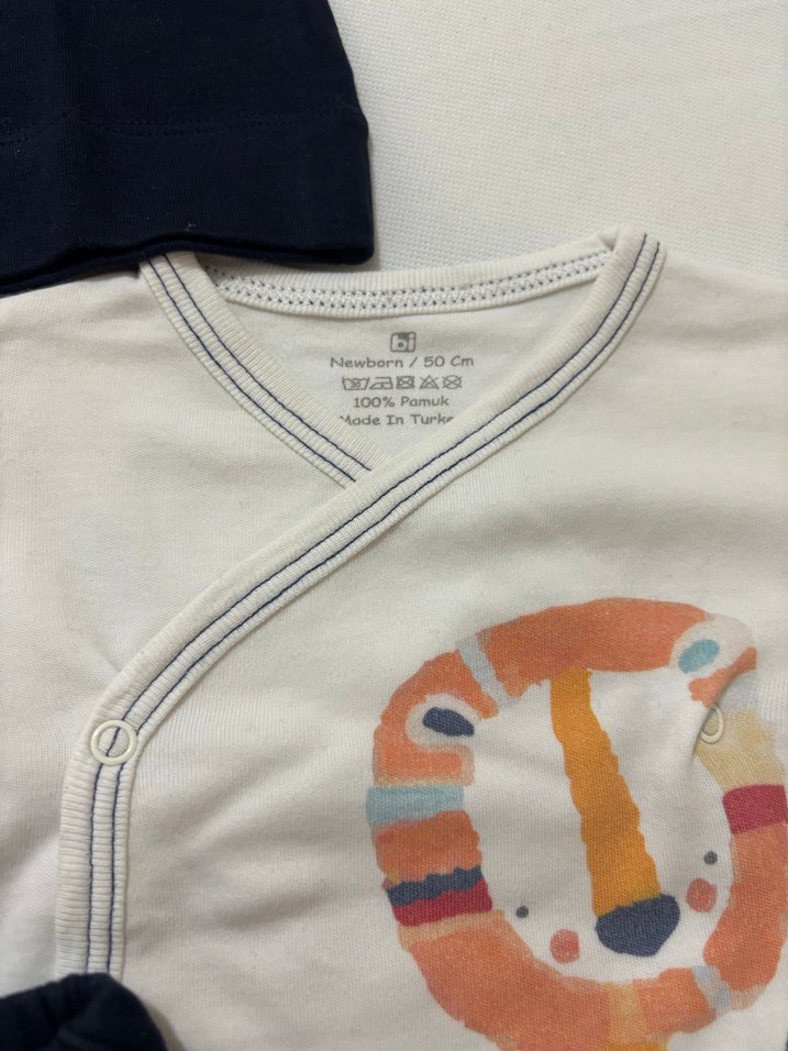 Beyaz Aslan Baskılı Erkek Bebek Takımı - Görsel 5