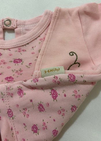 Pembe Nakışlı Dantelli Bebek Kız Takımı - Görsel 5