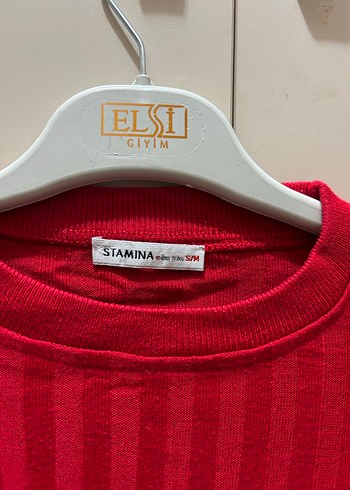 Renkli Desenli Kırmızı Boğazlı Triko Kazak - Görsel 2