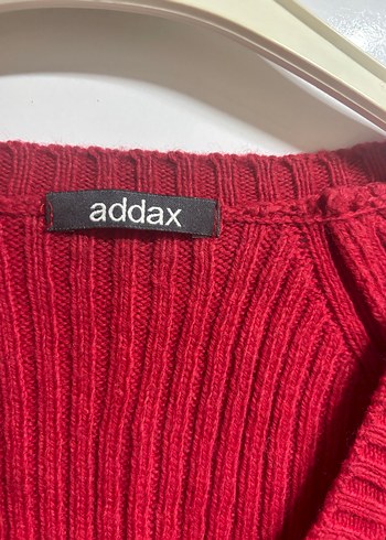 Kırmızı V Yaka Triko Kadın Kazak - Görsel 2