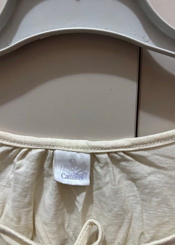 Kadın Beyaz V Yaka Uzun Kollu Keten Bluz - Görsel 3