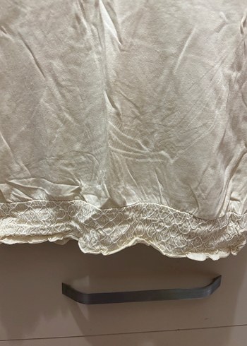 Kadın Beyaz V Yaka Uzun Kollu Keten Bluz - Görsel 2