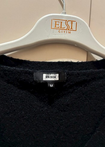 Düğmeli Siyah Mini Uzun Kollu bolero Hırka - Görsel 3