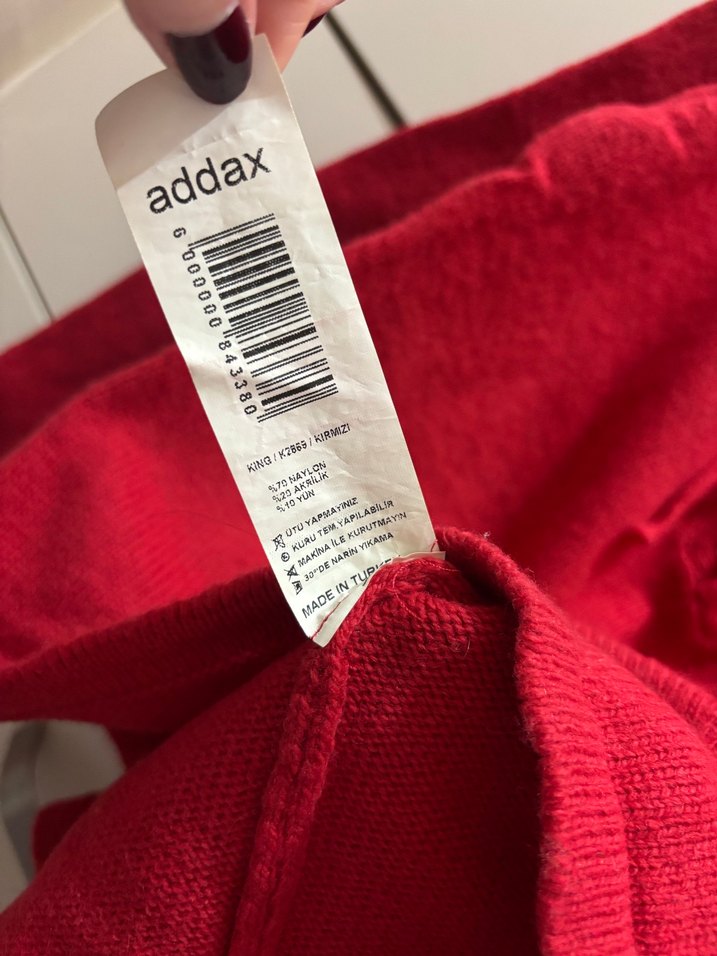Kırmızı Triko Kadın Kazak - Görsel 3