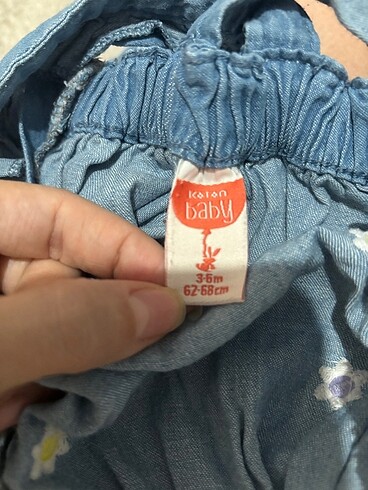 3-6 Ay Beden mavi Renk Bebek tulum
