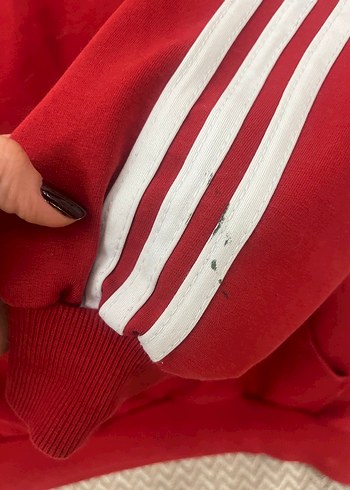 Kırmızı Kapüşonlu Adidas Sweatshirt - Görsel 2