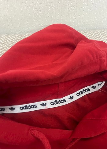 Kırmızı Kapüşonlu Adidas Sweatshirt - Görsel 3