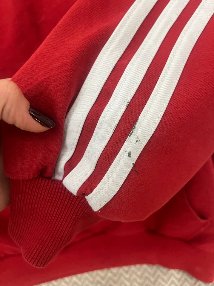 Kırmızı Kapüşonlu Adidas Sweatshirt - Görsel 2