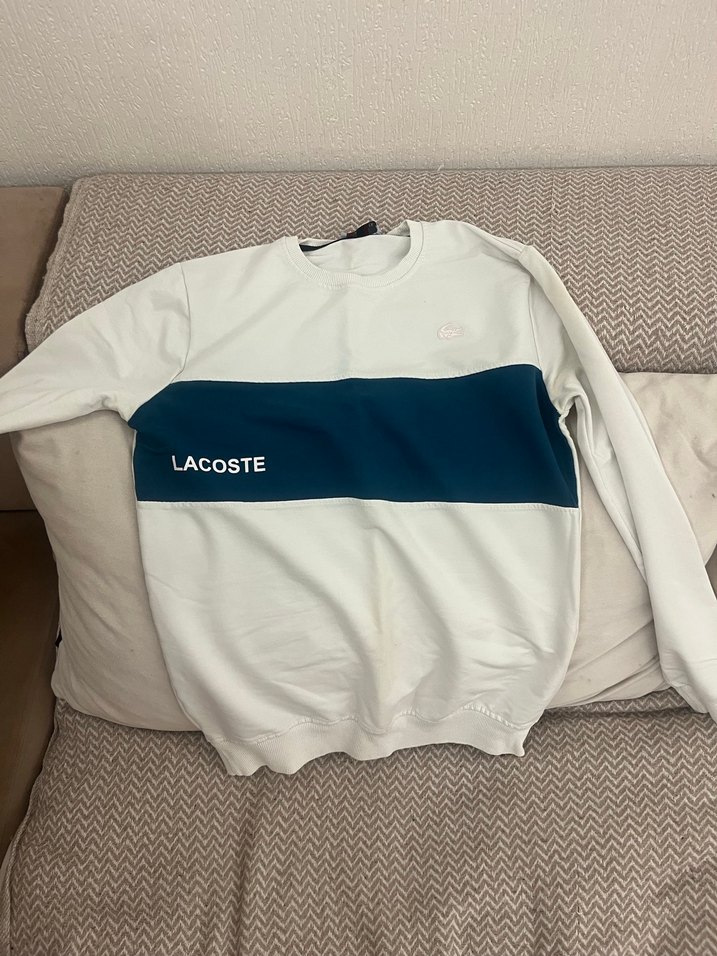 Erkek Beyaz Basic Crew Neck Sweatshirt - Görsel 3