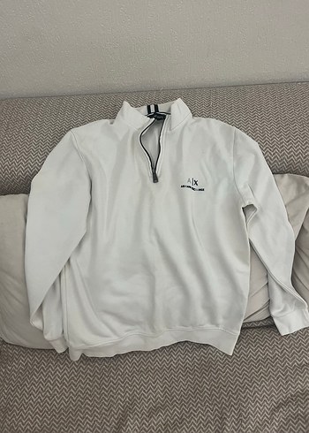 Kadın Beyaz Keten Sweatshirt - Görsel 4