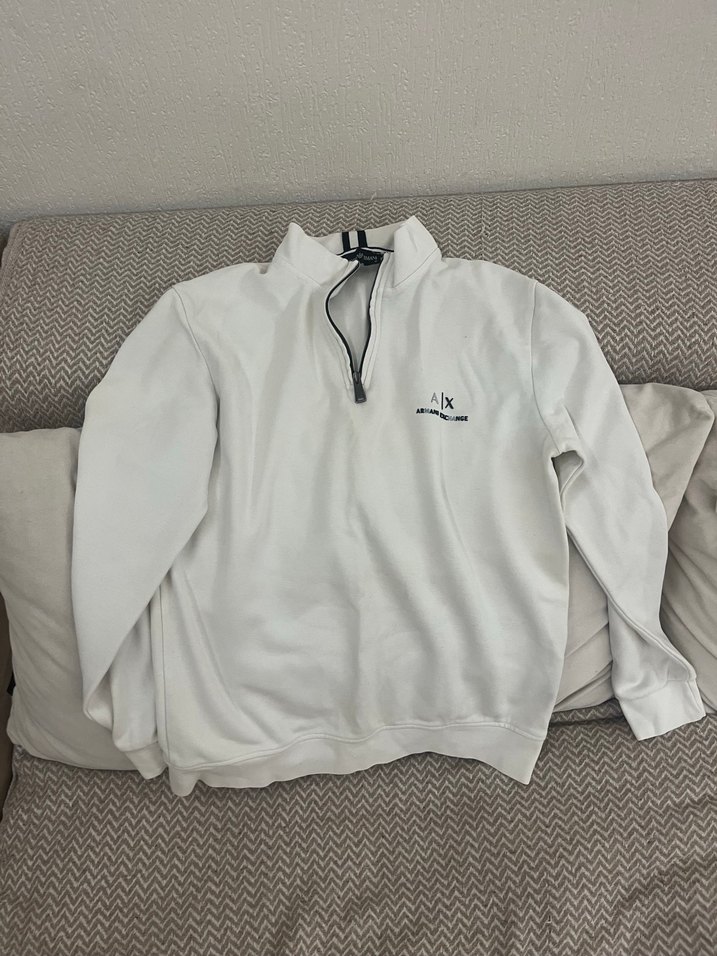 Kadın Beyaz Keten Sweatshirt - Görsel 4