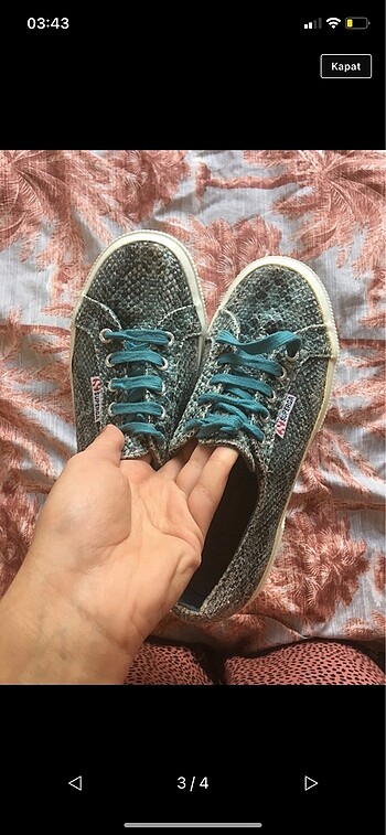 Superga Superga yılan derisi mavi ayakkabı