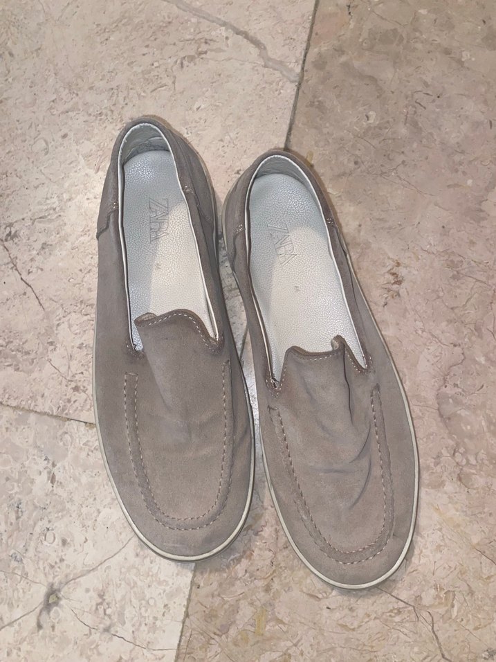 Bej Gri Süet Erkek Loafer Ayakkabı - Görsel 2