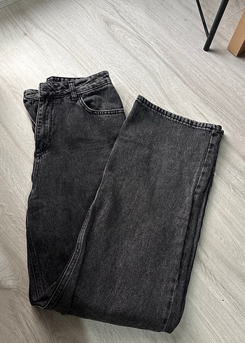 Defacto Koyu Gri Yikamali Rahat Denim Jean