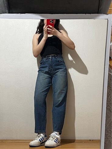 s Beden lacivert Renk Mom Jean