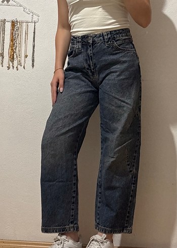 Kadın Bol Kesim Denim Pantolon