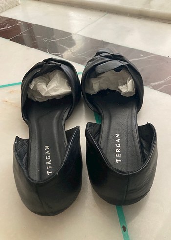 Tergan Tergan Siyah Kadın Stiletto Topuklu Babet