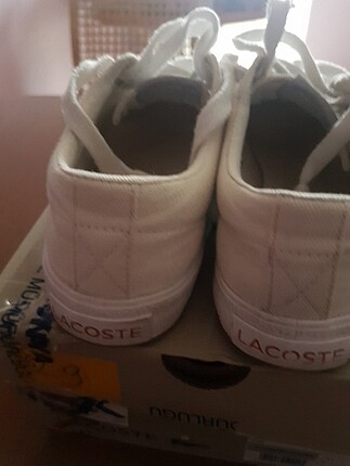 37 Beden beyaz Renk Lacoste orjinal canvas sneakers