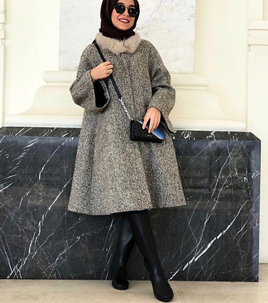 universal Beden kahverengi Renk Oversize şık kaşe kaban