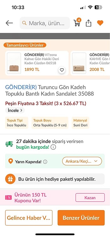 39 Beden Gön Deri Sandalet