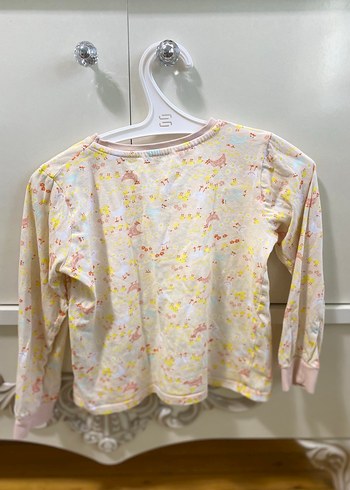 Kız Çocuk Uzun Kollu Sarı desenli gecelik üstü - Görsel 2