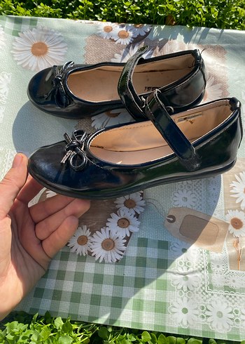 Kız Çocuk siyah  kurdeleli  Babet Ayakkabı - Görsel 2