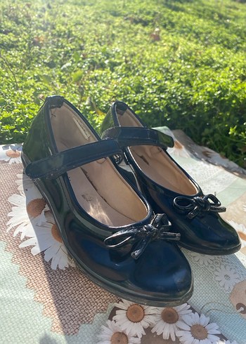 Kız Çocuk siyah  kurdeleli  Babet Ayakkabı - Görsel 4