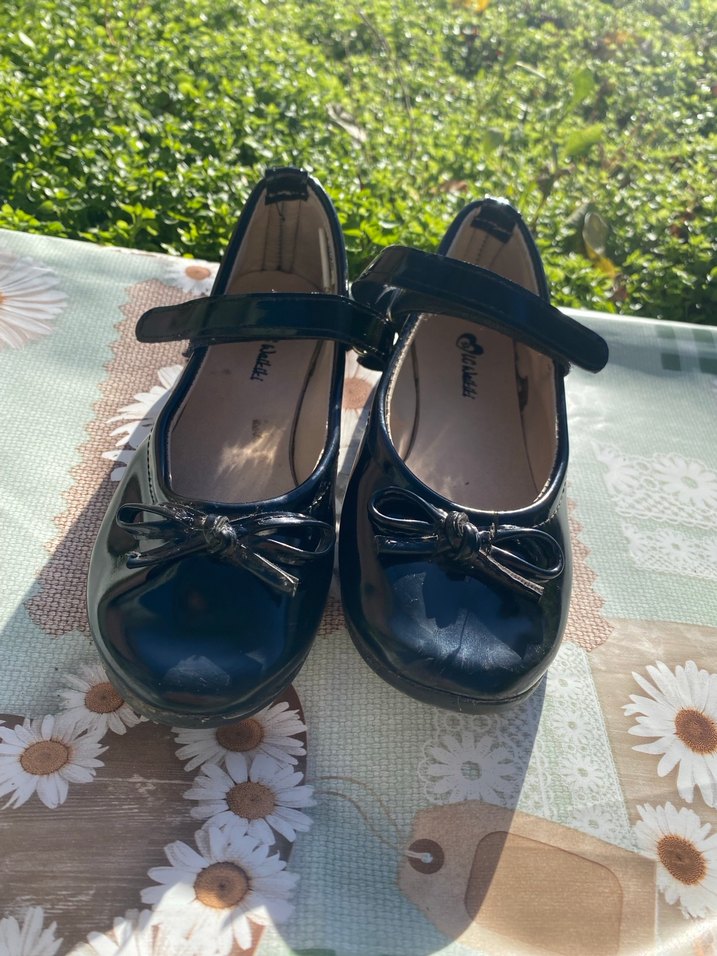 Kız Çocuk siyah  kurdeleli  Babet Ayakkabı - Görsel 3