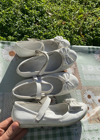 Kız Çocuk Beyaz Fiyonklu Babet Ayakkabı 2 çifttir - Görsel 2