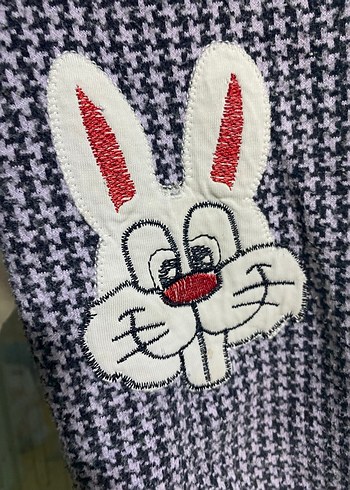 Kız Çocuk Gri Nakışlı Streç Tayt - Görsel 3