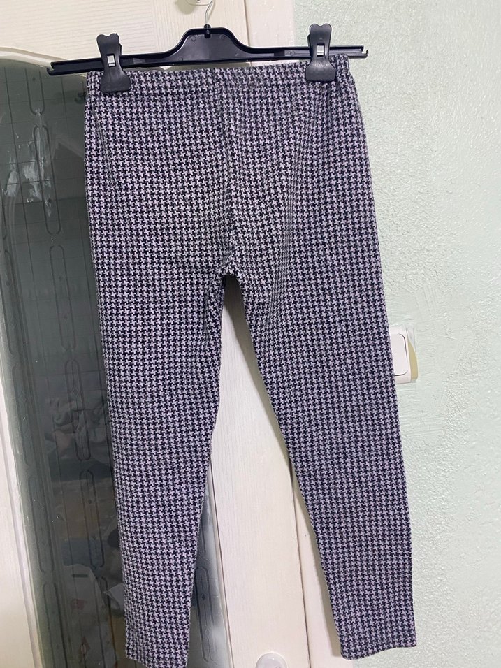 Kız Çocuk Gri Nakışlı Streç Tayt - Görsel 2