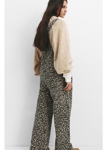 Leopar Desenli Carpenter Tulum salopet - Görsel 2