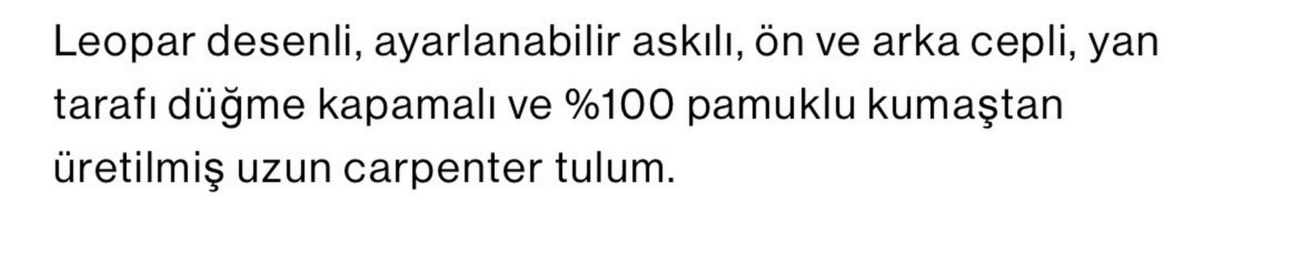 Leopar Desenli Carpenter Tulum salopet - Görsel 3
