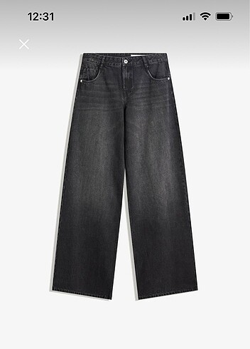 xs Beden Geniş paça düşük bel jean