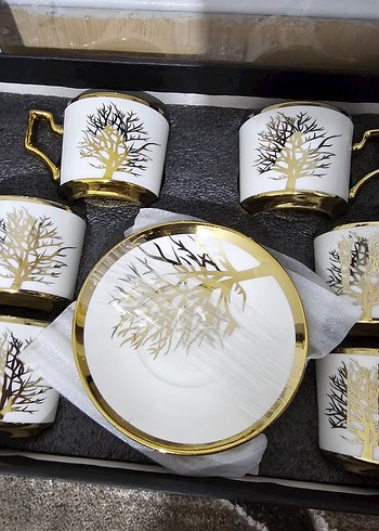 Altın Detaylı Beyaz Fincan Takımı - Görsel 3