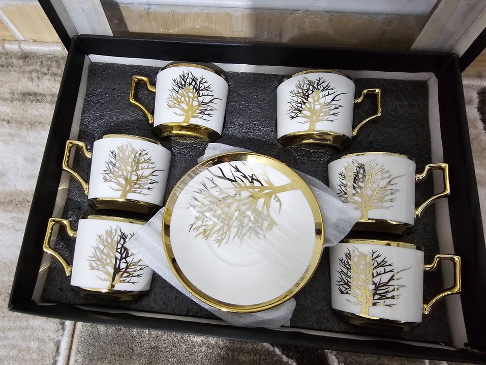 Altın Detaylı Beyaz Fincan Takımı - Görsel 3