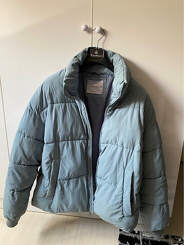 Bershka BERSHKA MAVİ ŞİŞME OVERSİZE MONT ERKEK