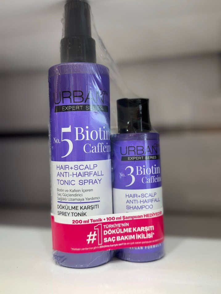 Urban Biotin & Kafein Saç Dökülmesine Karşı Sprey ve Şampuan - Görsel 2