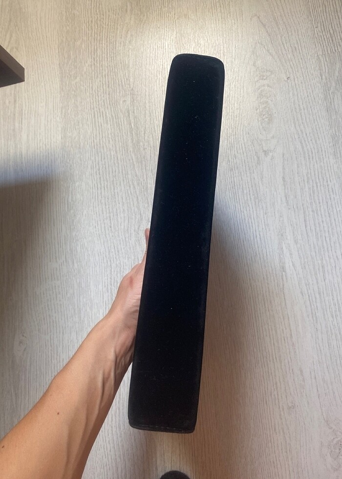 Siyah kadife clutch portföy el çantası - Görsel 4