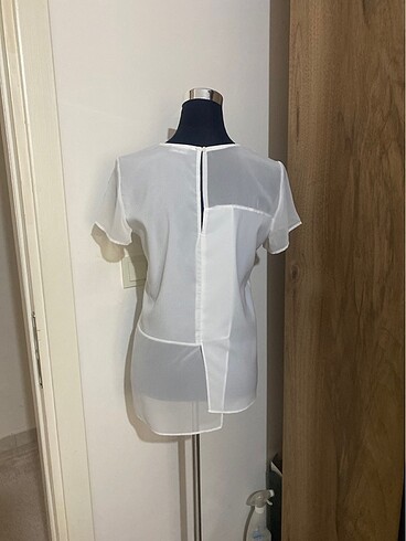 Beyaz kısa kol bluz - Görsel 2