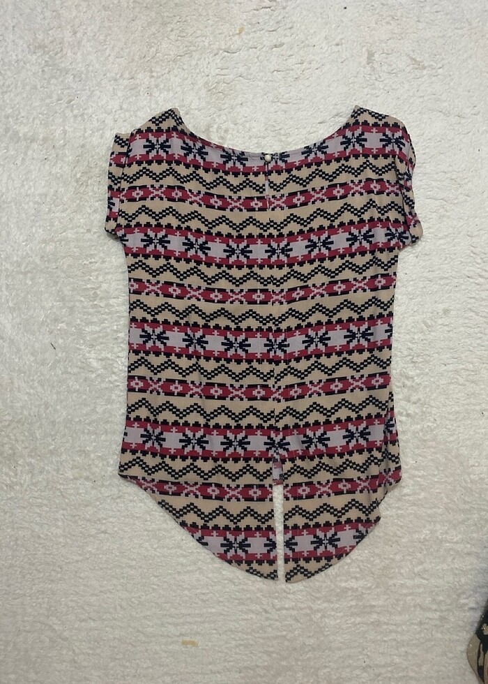 Renkli pamuklu bluz - Görsel 3