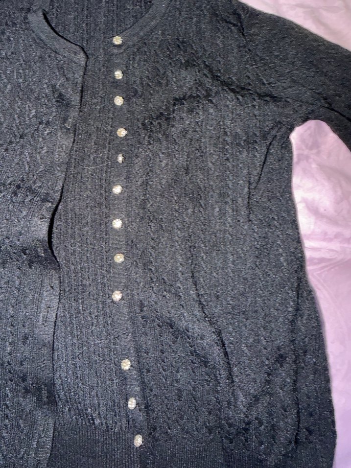 Zara- Siyah Düğmeli Midi Kadın Hırka - Görsel 4