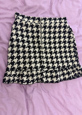 Kadın Siyah Beyaz kısa Etek - Görsel 3